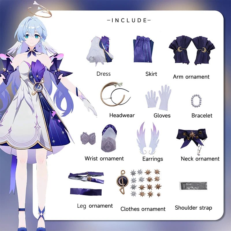 Costume Cosplay Honkai Star Rail Robin Idol Singer Penacony Femme Robe de Fête Halloween avec Éléments Musicaux