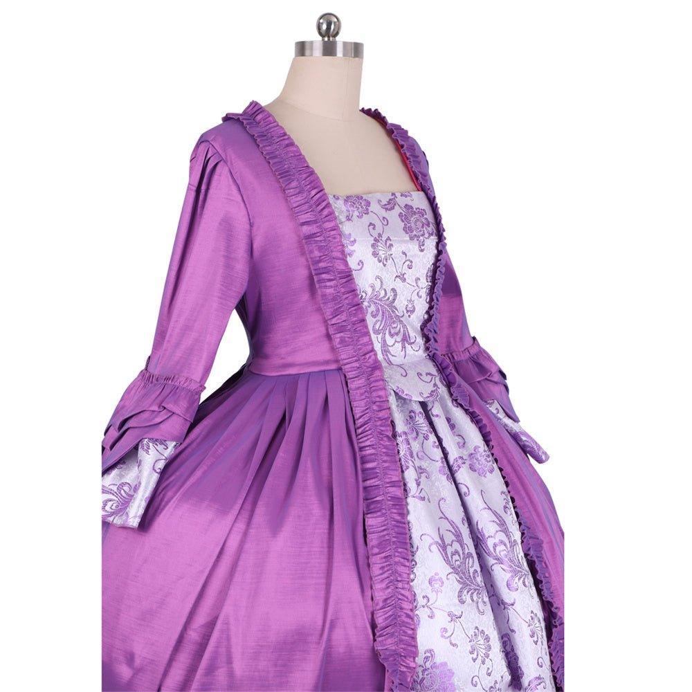 Robe Rococo Violet Brodé du 18e Siècle - Gown de la Série Médiévale de L'AniMirage