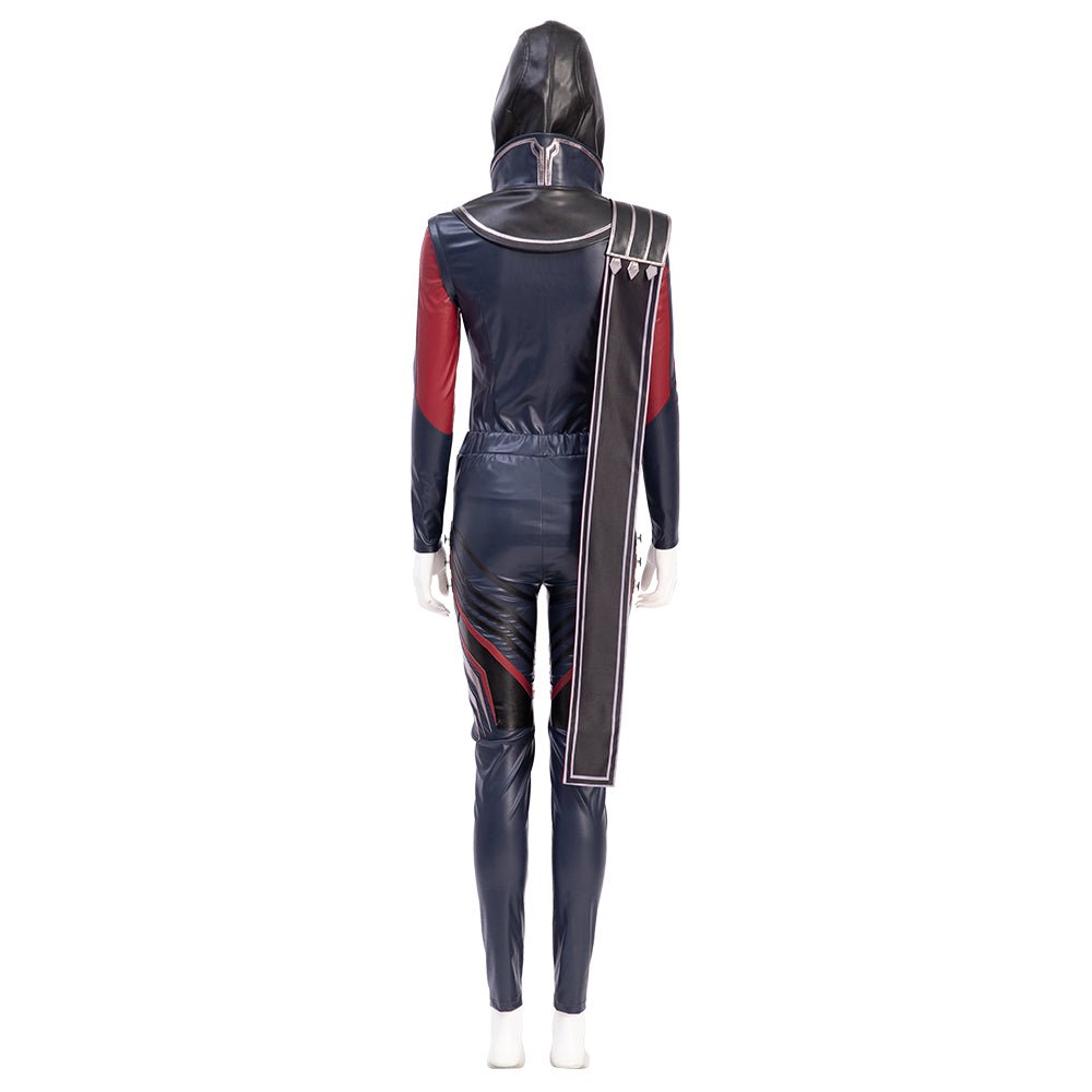 Costume Cosplay Apex Legends Wraith pour Femmes - Tenue de Combat Esprit Malin avec Masque et Accessoires pour Halloween