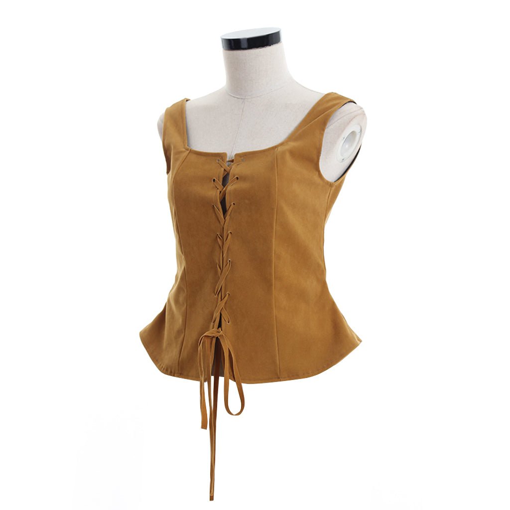 Gilet en Cuir Gothique Renaissance pour Femmes - Costume Cosplay
