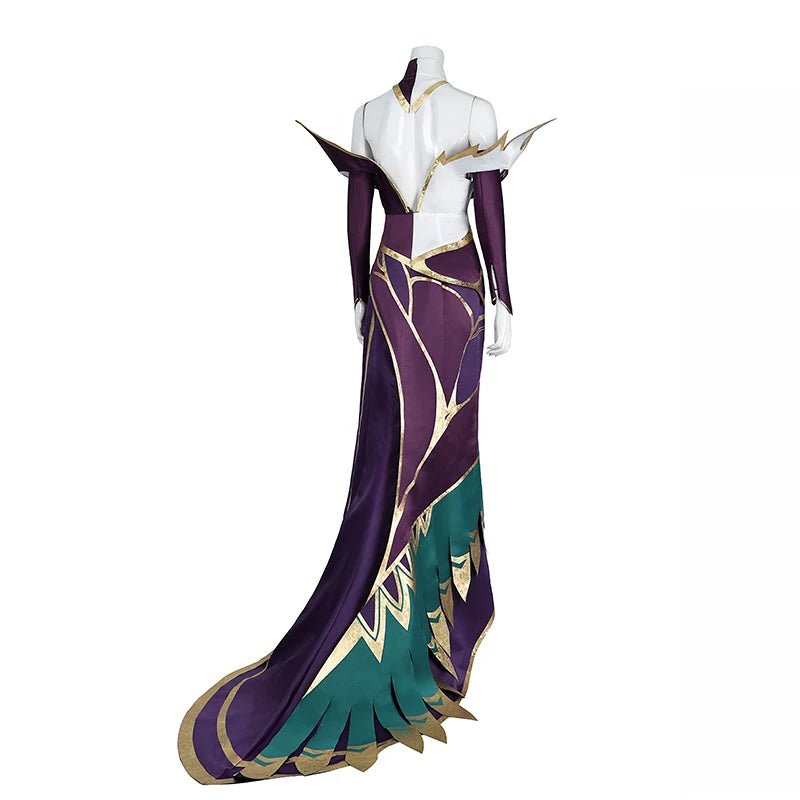 Costume Cosplay Morgana Coven de League of Legends pour Femmes - Robe Violette Ensemble Complet pour Sorcière Cosplay Halloween