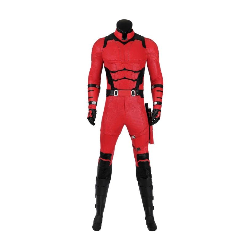 Costume Cosplay Daredevil en Cuir Rouge - Tenue de Combat de Matt Murdock - Ensemble Complet