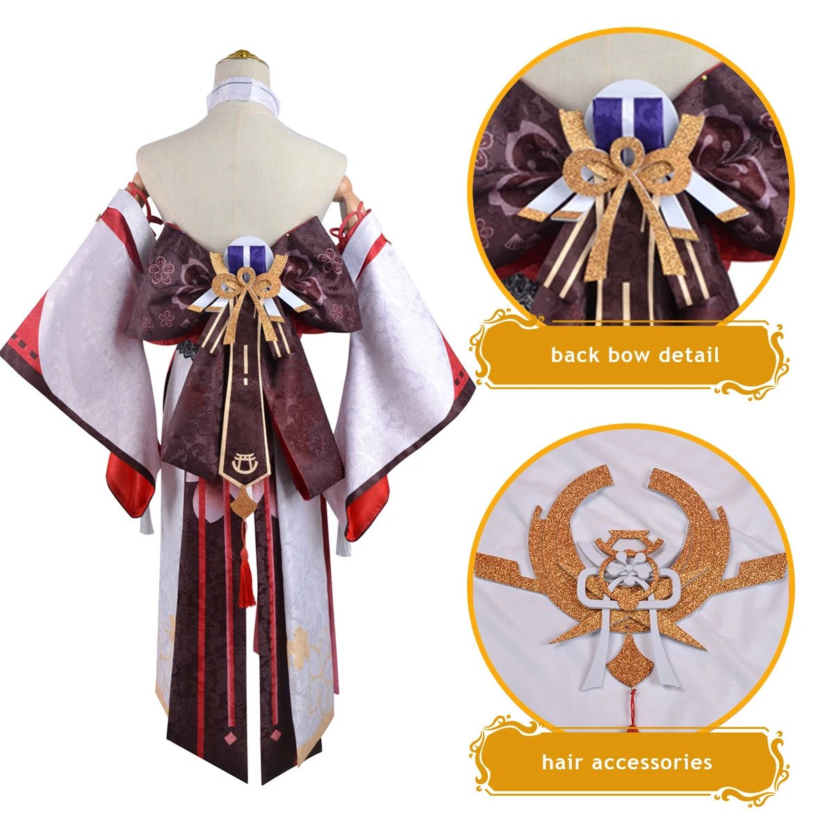 Perruque Cosplay Yae Miko Genshin Impact Anime Jeu Costume Fancy Halloween Noël Drag Party Cadeau