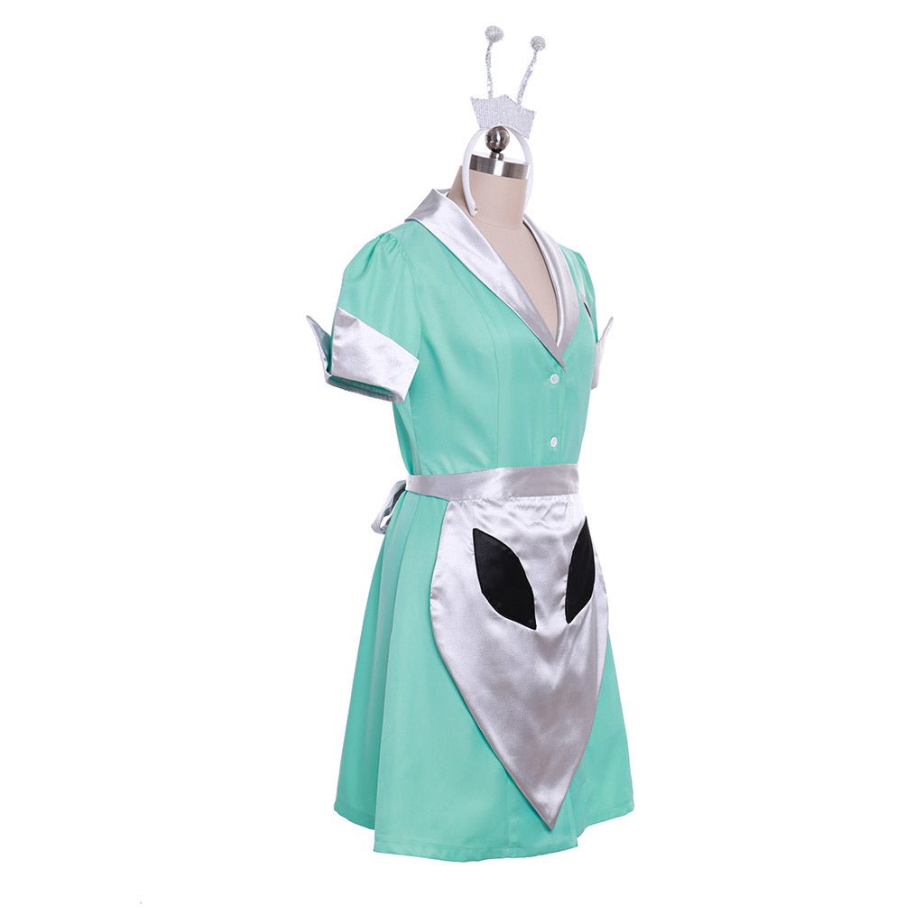 Costume Cosplay Serveuse Crashdown Cafe Roswell | Robe de Servante Liz Parker | Uniforme Alien Halloween