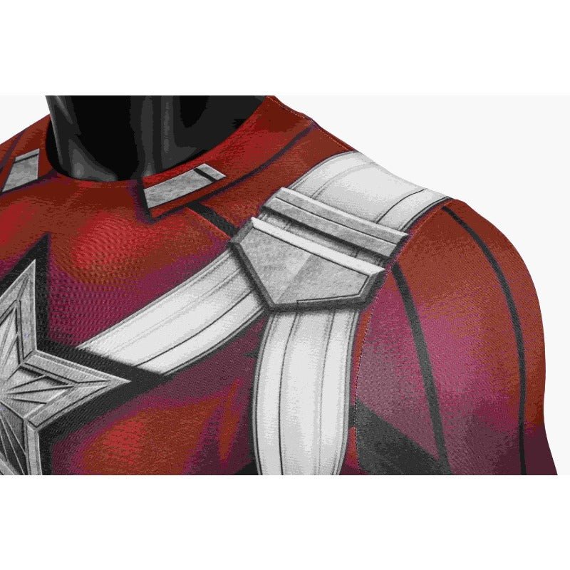 Costume Cosplay Gardien Rouge - Combinaison de Combat Rouge Deluxe avec Masque - Ensemble Complet pour Halloween