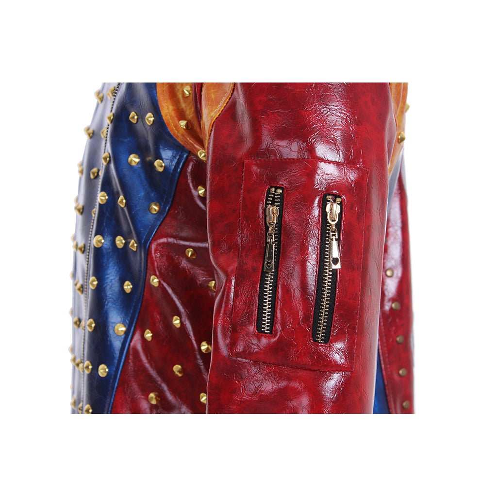 Costume Cosplay Descendants 2 pour Hommes et Enfants - Veste en Cuir Punk avec Manteau à Clous