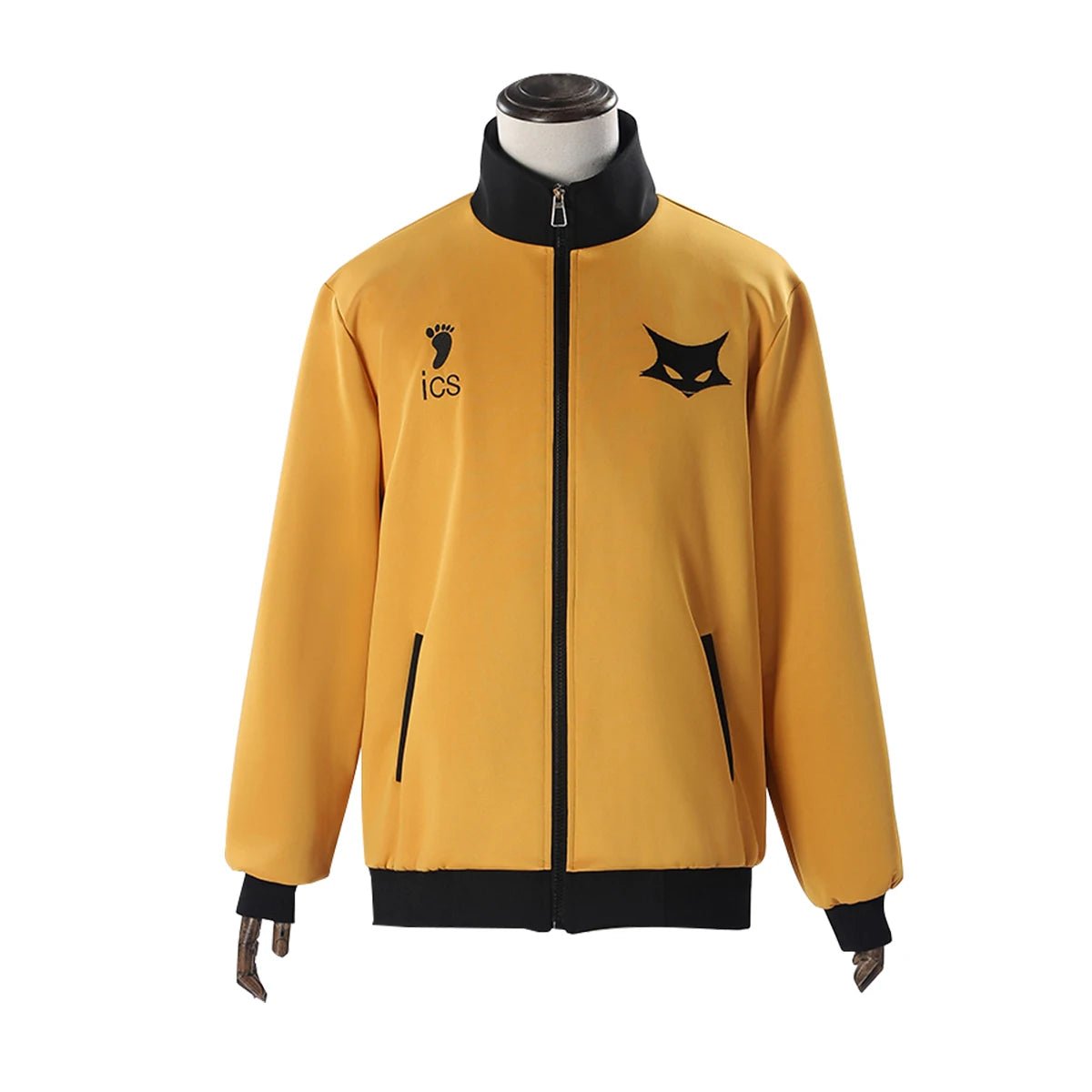 Costume Cosplay Haikyuu Hinata Shouyou - Survêtement Sportif Anime avec Broderie Loup - Orange et Noir