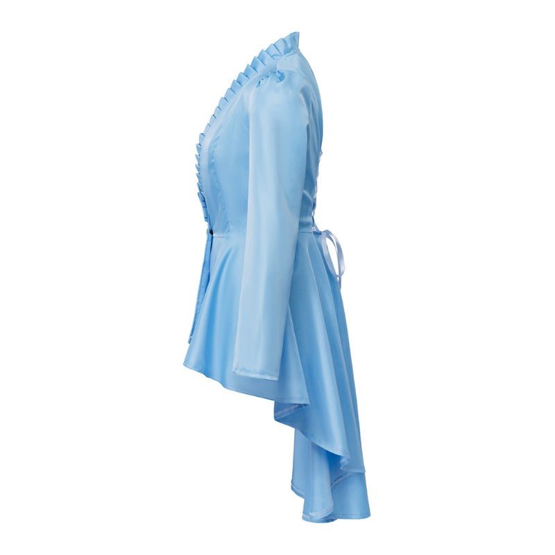 Robe Gothique Médiévale Vintage Femme – Costume Cosplay Manches Longues Cocktail Haute-Basse
