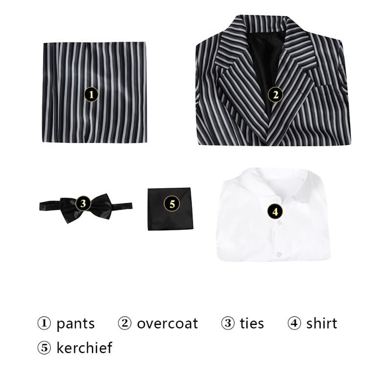 Costume Cosplay Gomez Addams de La Famille Addams pour Halloween