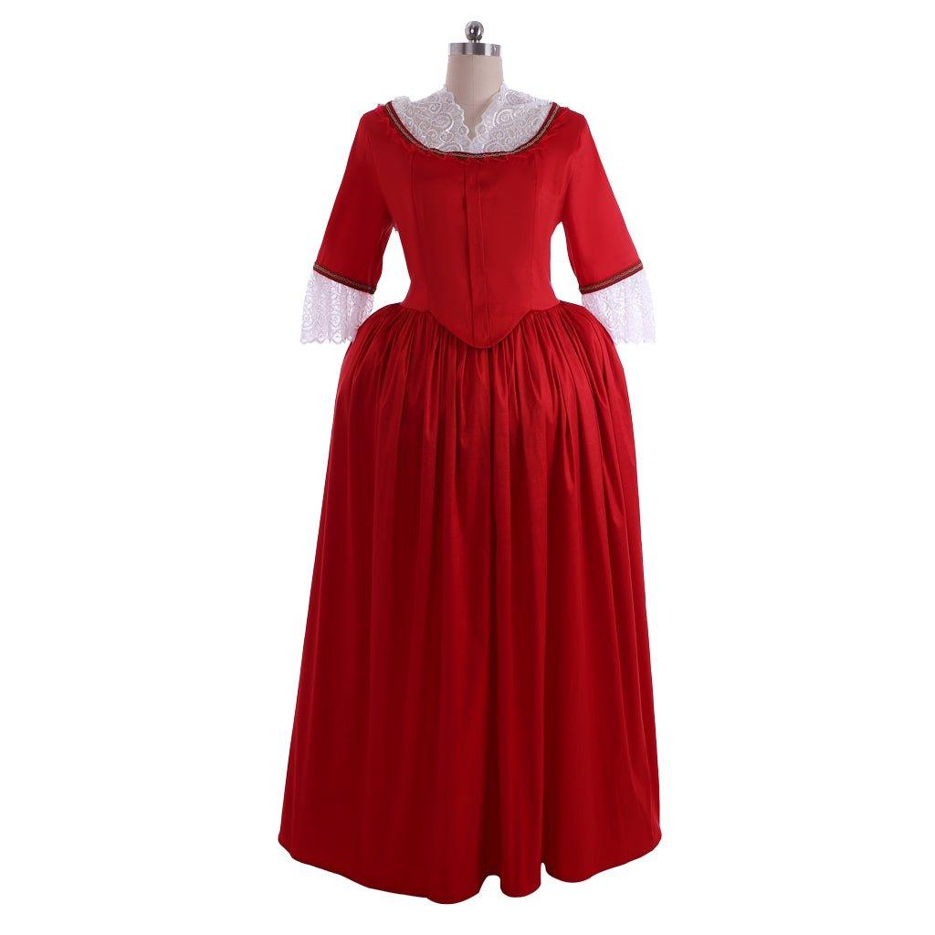 Robe de Bal Rouge Claire Randall Outlander | Costume Cosplay Style Rococo & Médiéval