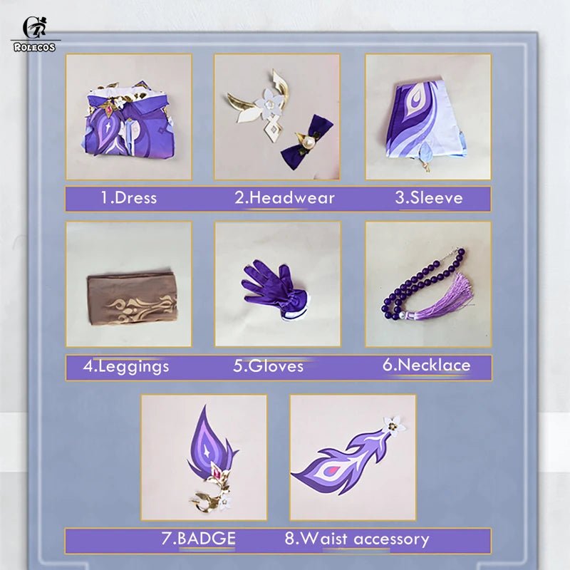 Costume Cosplay Genshin Impact Keqing Femme Violet Robe Halloween