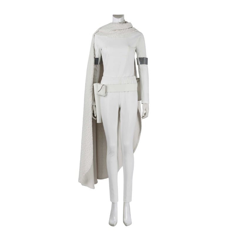 Costume Cosplay Reine Amidala Padmé - Tenue de Combat Blanche avec Cape pour Femmes