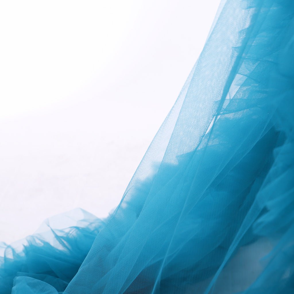 Robe de Mariée Boudoir Élégante | Costume Long en Tulle Bleu Illusion du 18e Siècle Médiéval pour Femmes