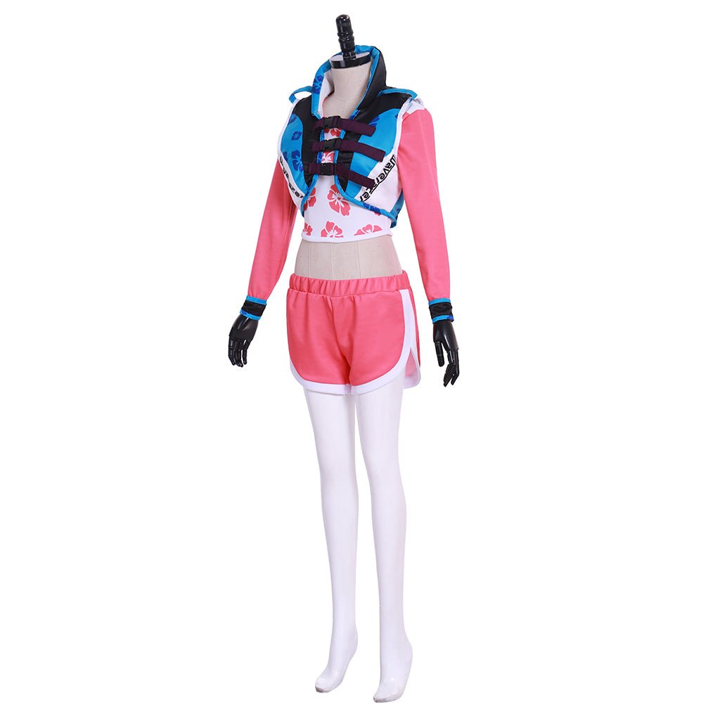 Costume Cosplay D.Va Waveracer | Maillot de Bain Rose de Hana Song dans Overwatch