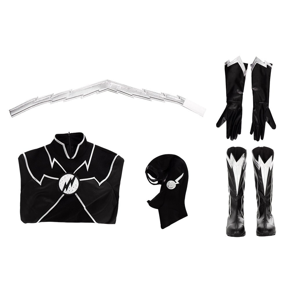 Costume Cosplay Meena Dhawan DC The Flash Saison 8 Combinaison Fast Track avec Bottes