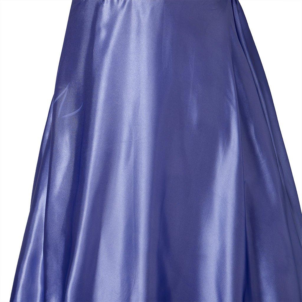 Robe Empire Médiévale Traditionnelle - Costume Cosplay Bridgerton en Soie Bleu-Violet