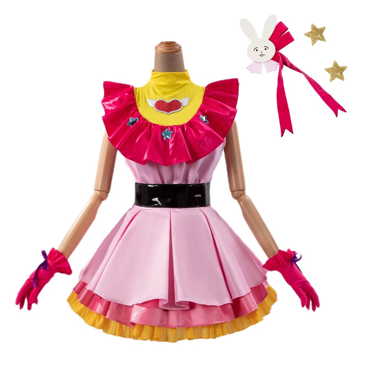 Costume Cosplay Ai Hoshino de OSHI NO KO - Robe Lolita, Perruque, Résille Rose, Pin Cheveux Lapin