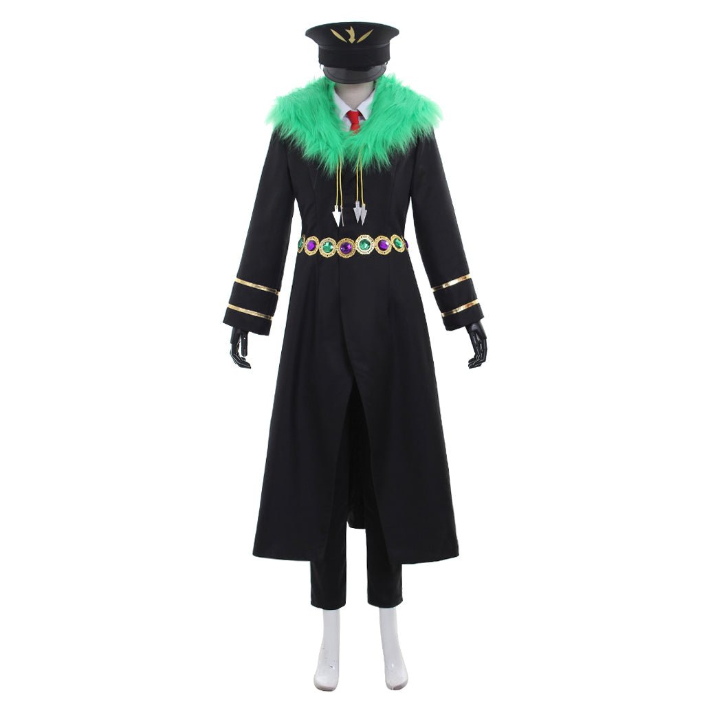 Costume Cosplay Moritatsu Trois Plumes Faisan Noir et Blanc de Nanbaka