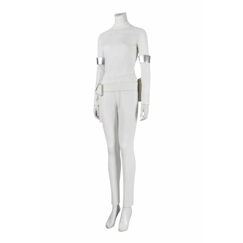 Costume Cosplay Reine Amidala Padmé - Tenue de Combat Blanche avec Cape pour Femmes
