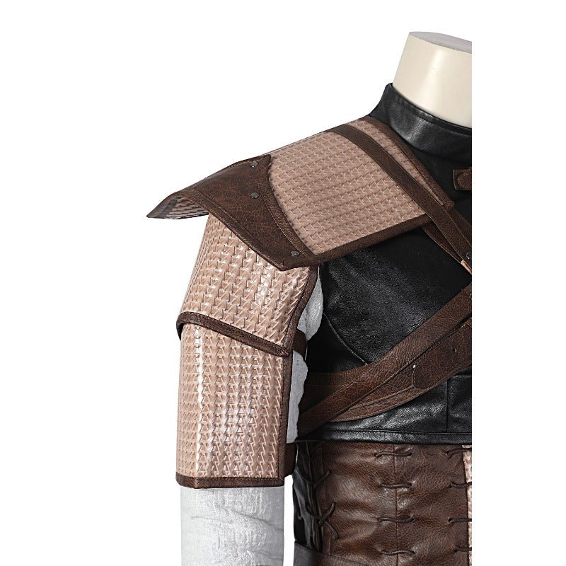 Costume Cosplay Geralt de Rivia Witcher 3 Veste en Cuir Tenue de Héros Chasse Sauvage pour Halloween