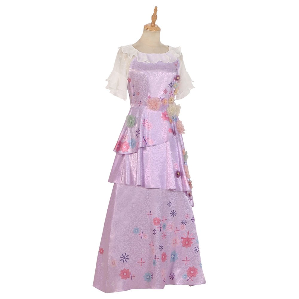 Costume Isabela Madrigal Femme - Robe Princesse Fleurie Rose pour Halloween et Cosplay