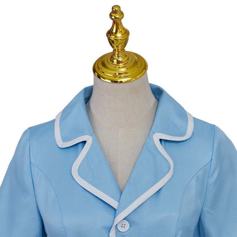 Costume Cosplay Inspiré de Waitress the Musical – Robe de Serveuse Bleue avec Tablier pour Femmes