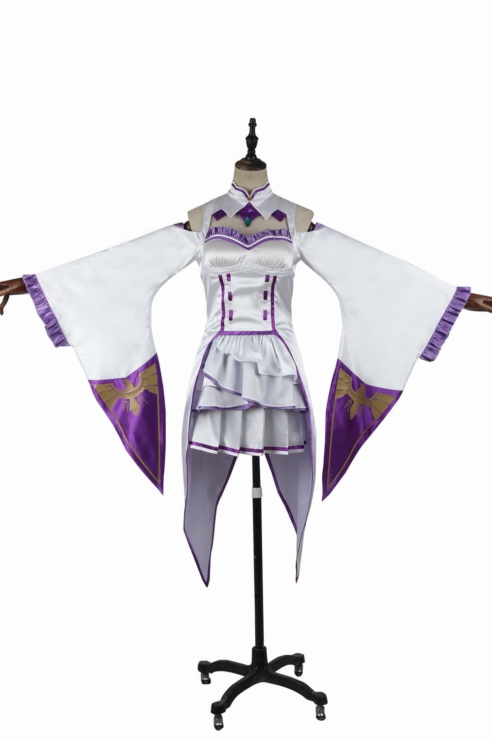 Costume Cosplay Emilia - Robe Anime Re:Zero avec Heaume pour Halloween et Fêtes