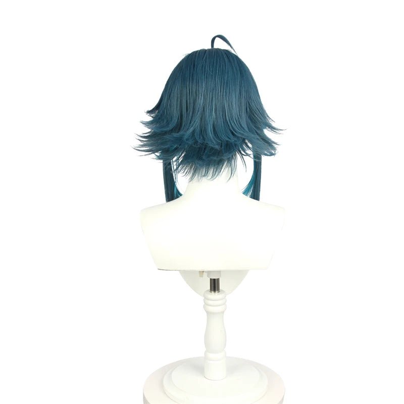 Perruque Cosplay Xiao Genshin Impact Perruque Cosplay Xiao 40cm Bleu Mélangé