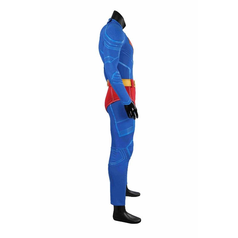 Costume Cosplay Superhero Legacy Clark Kent - Combinaison Zentai Bleue avec Cape Rouge