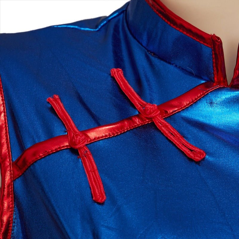 Costume Cosplay Chichi Dragon Ball - Robe Cheongsam Bleu Sexy