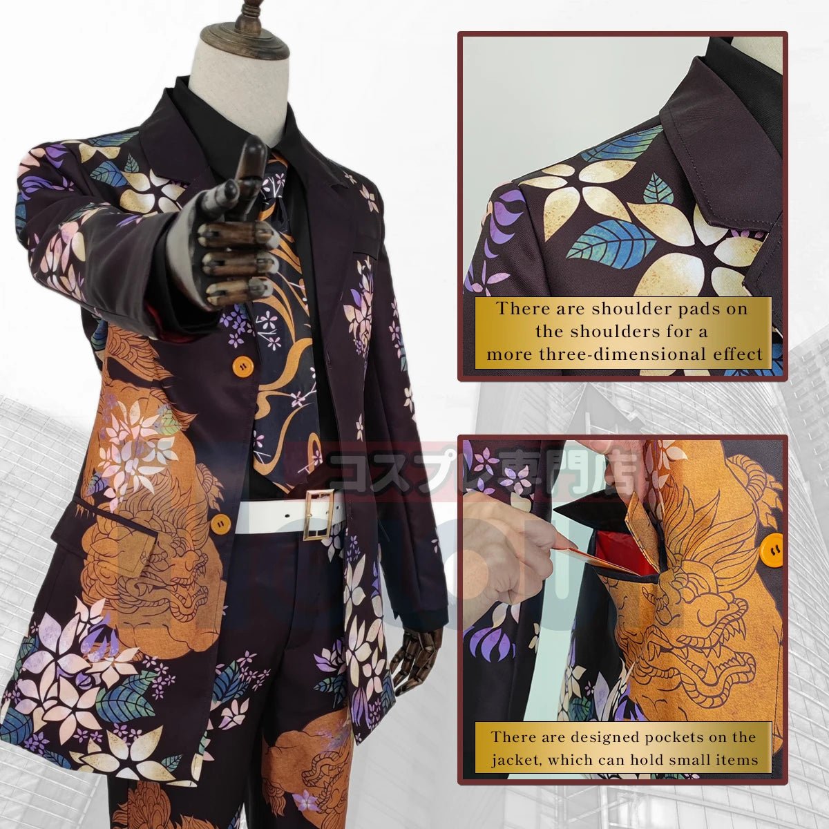 Costume Cosplay Tokyo Revengers Uniforme Noir Kirin de Manjiro Sano Mikey pour Halloween et Noël