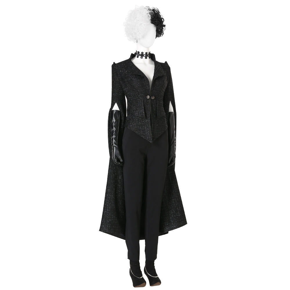 Costume Cosplay Cruella Version Noire - Tenue Cruella de Vil du Film