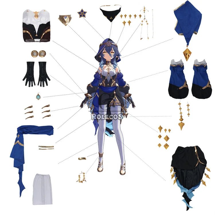 Costume Cosplay Layla Genshin Impact Femme Danseuses Exotiques Costume Sumeru Layla Cosplay Costume Halloween Ensemble Complet