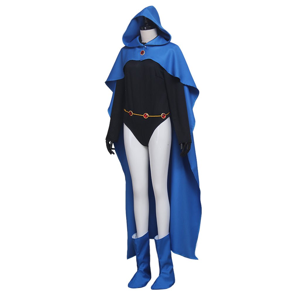 Costume Cosplay Raven Teen Titans - Cape Bleue et Combinaison pour Fans de Comic Con et Halloween