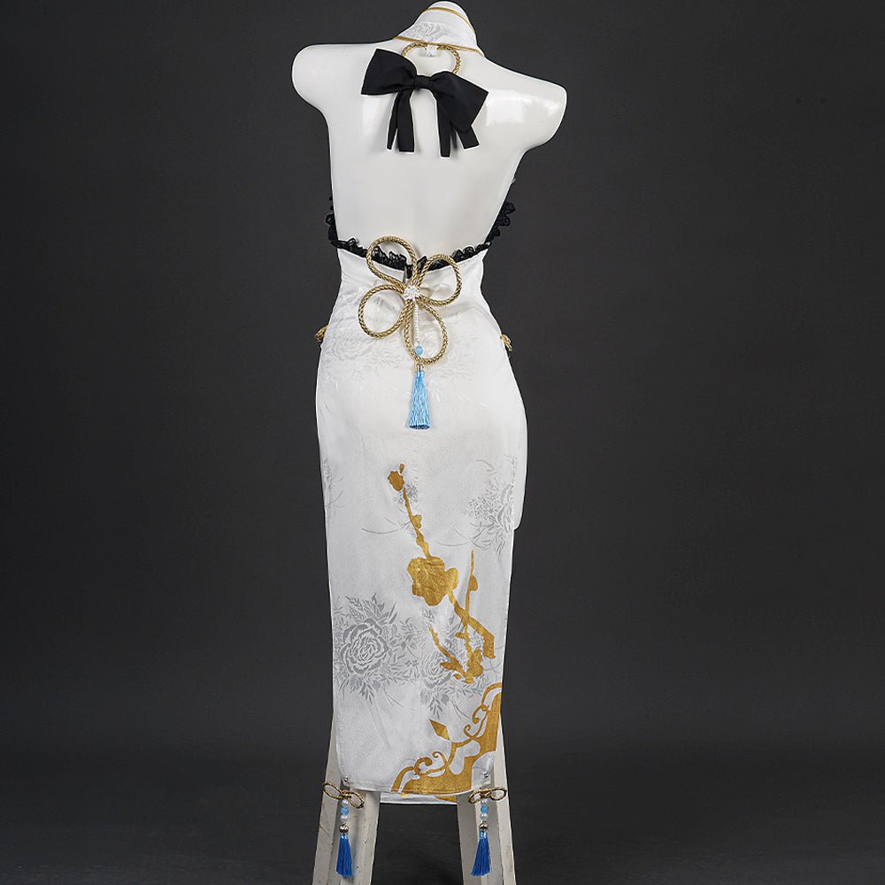 Costume Cosplay Emilia Re:Zero pour Femme – Robe Anime avec Accessoire de Tête pour Halloween et Fêtes