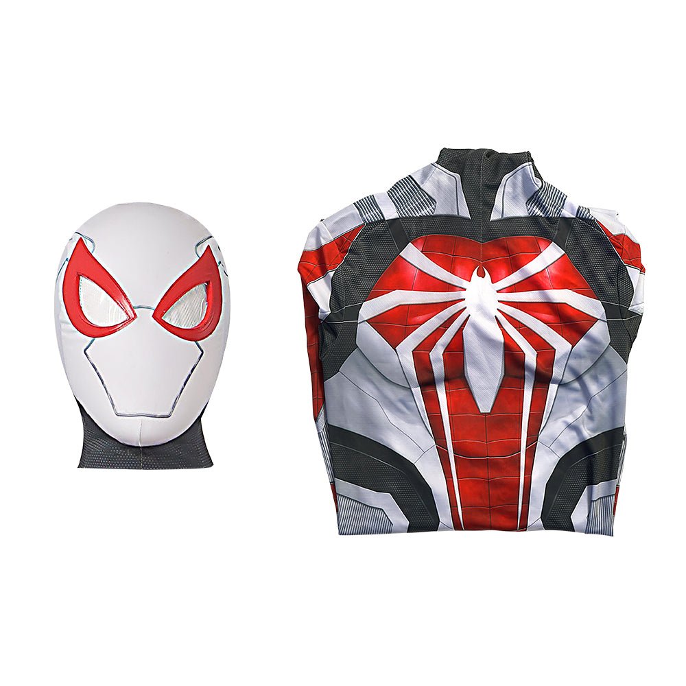 Costume Cosplay Spider-Man Armure Blanche de Combat Inspiré du Jeu PS4 pour Halloween