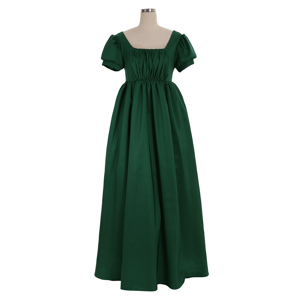 Robe Regency Verte Simple - Robe de Bal Regency à Ligne Haute - Robe de Thé sur Mesure