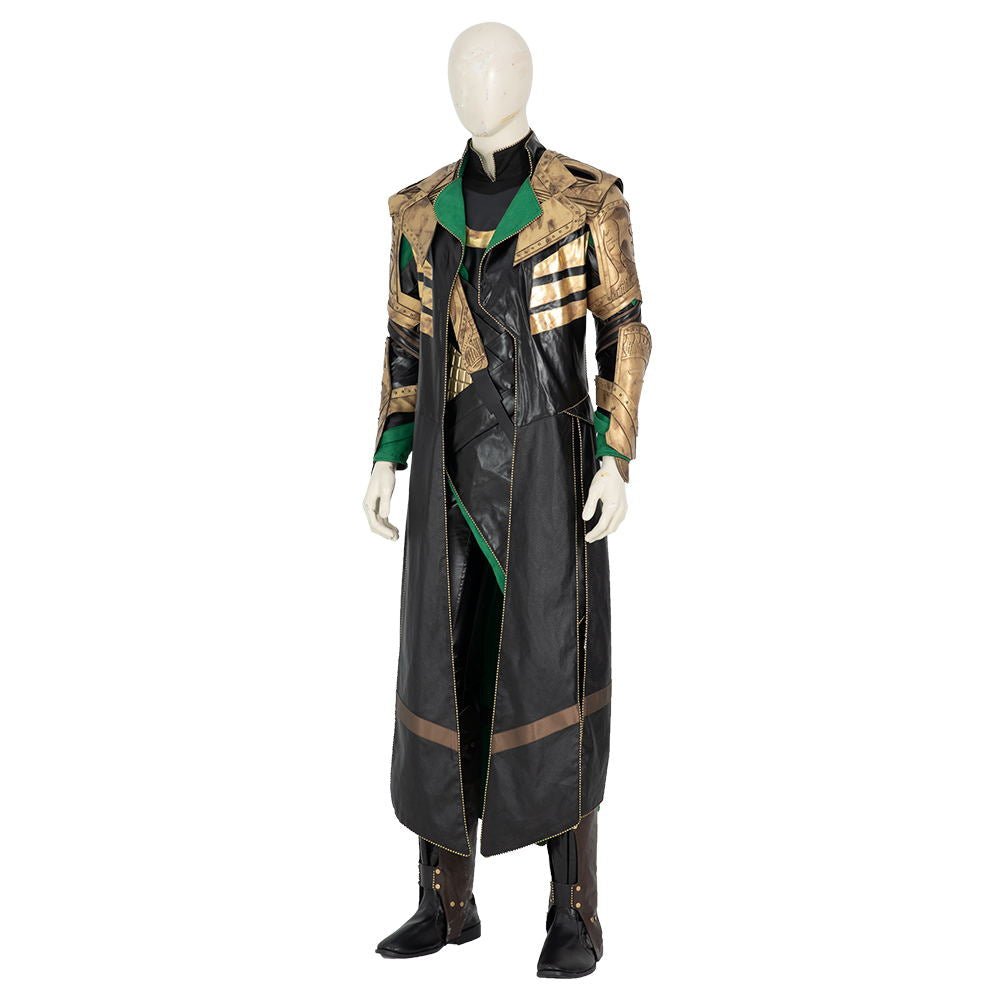 Costume Cosplay Loki de Haute Qualité, Armure de Combat, Combinaison Endommagée, Casque pour Halloween