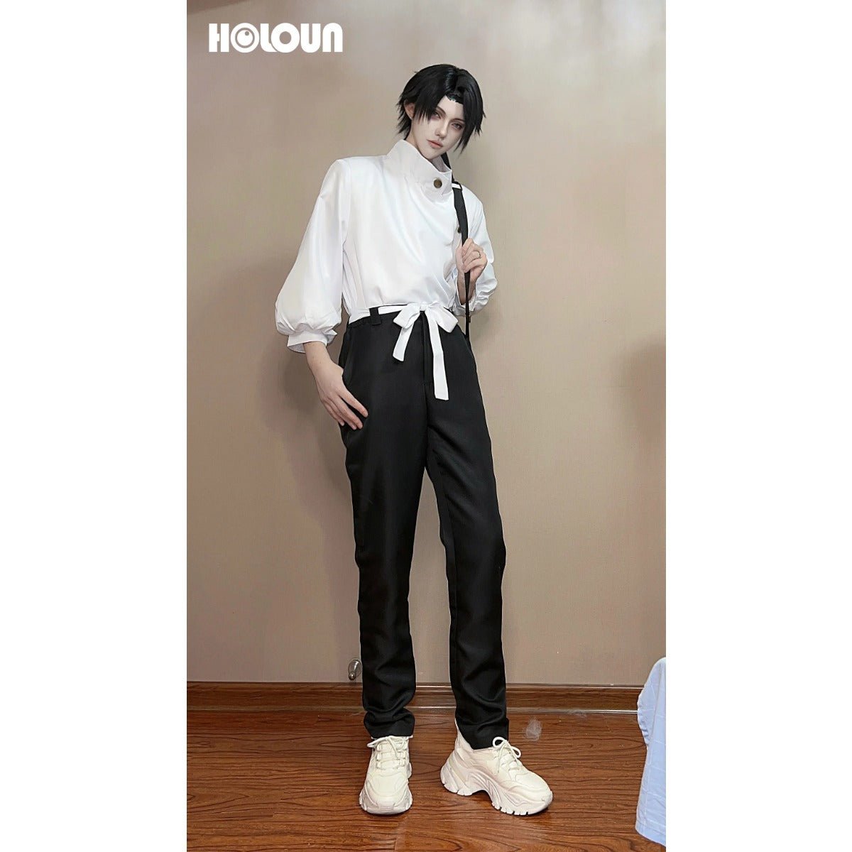 Costume Cosplay Yuta Okkotsu Jujutsu Kaisen - Veste Pantalon Noir Perruque Synthétique Rose