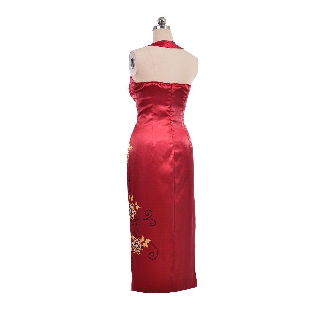 Costume Cosplay Ada Wong Robe Cheongsam Rouge Imprimée | Resident Evil Film