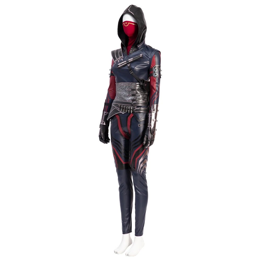 Costume Cosplay Apex Wraith Femme - Tenue de Combat Esprit Malin pour Halloween avec Masque et Accessoires