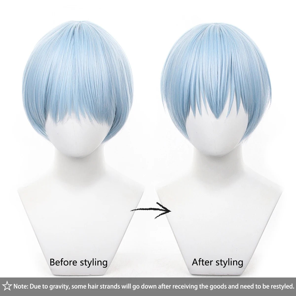 Perruque Cosplay Himmel de Frieren: Beyond Journey's End en Fibre Synthétique Ajustable pour Halloween et Noël