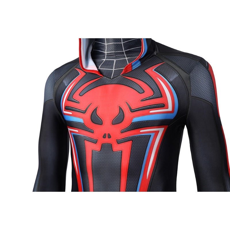 Combinaison à Capuche Miles Morales Spiderman 2099 Costume Cosplay pour Halloween et Fêtes