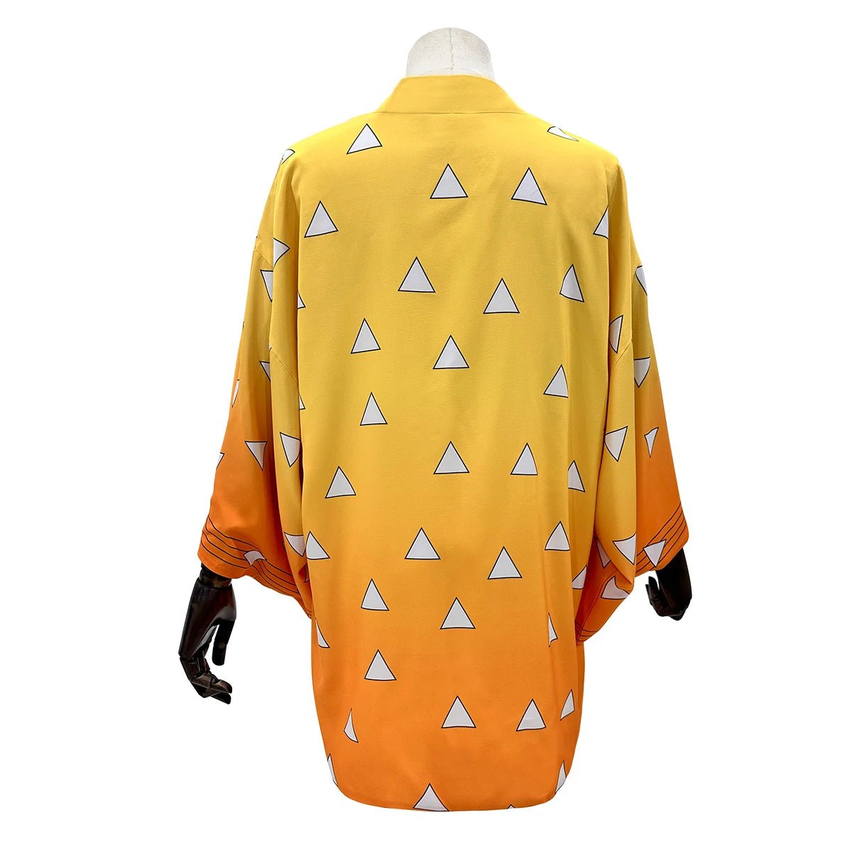 Costume Cosplay Agatsuma Zenitsu de Demon Slayer - Perruque, Haori Brodé, Pantalon Élastique, Ceinture et Filet Rose - Idéal pour Halloween, Noël