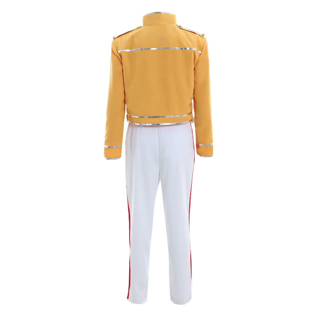 Costume Freddy Cosplay Rock | Veste Jaune Iconique, Manteau Blanc et Pantalon pour Halloween et Carnaval