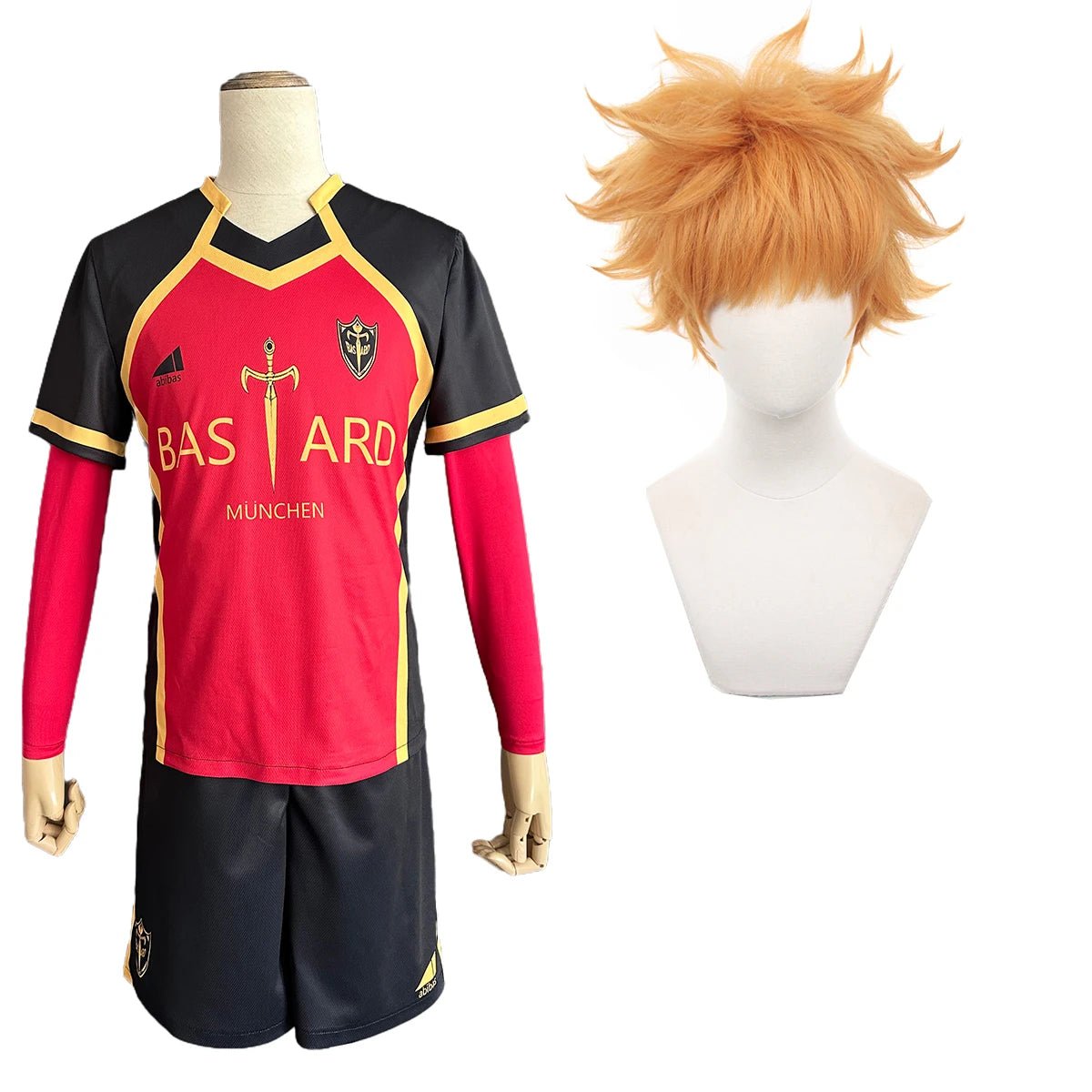 Costume Cosplay Kunigami Rensuke Blue Lock avec Perruque et Maillot de Football Bastard Munchen NO.50