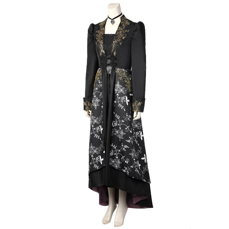 Costume Cosplay Yennefer Ensemble Complet Robe Manteau Perruque Jupe pour Halloween Jeu de Rôle