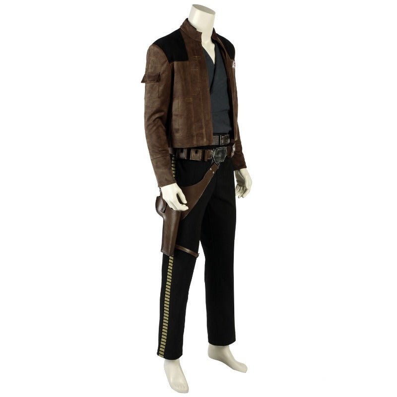 Costume Cosplay Han Solo - Veste en Suède, Ceinture en Cuir & Holster Ensemble Complet pour Halloween