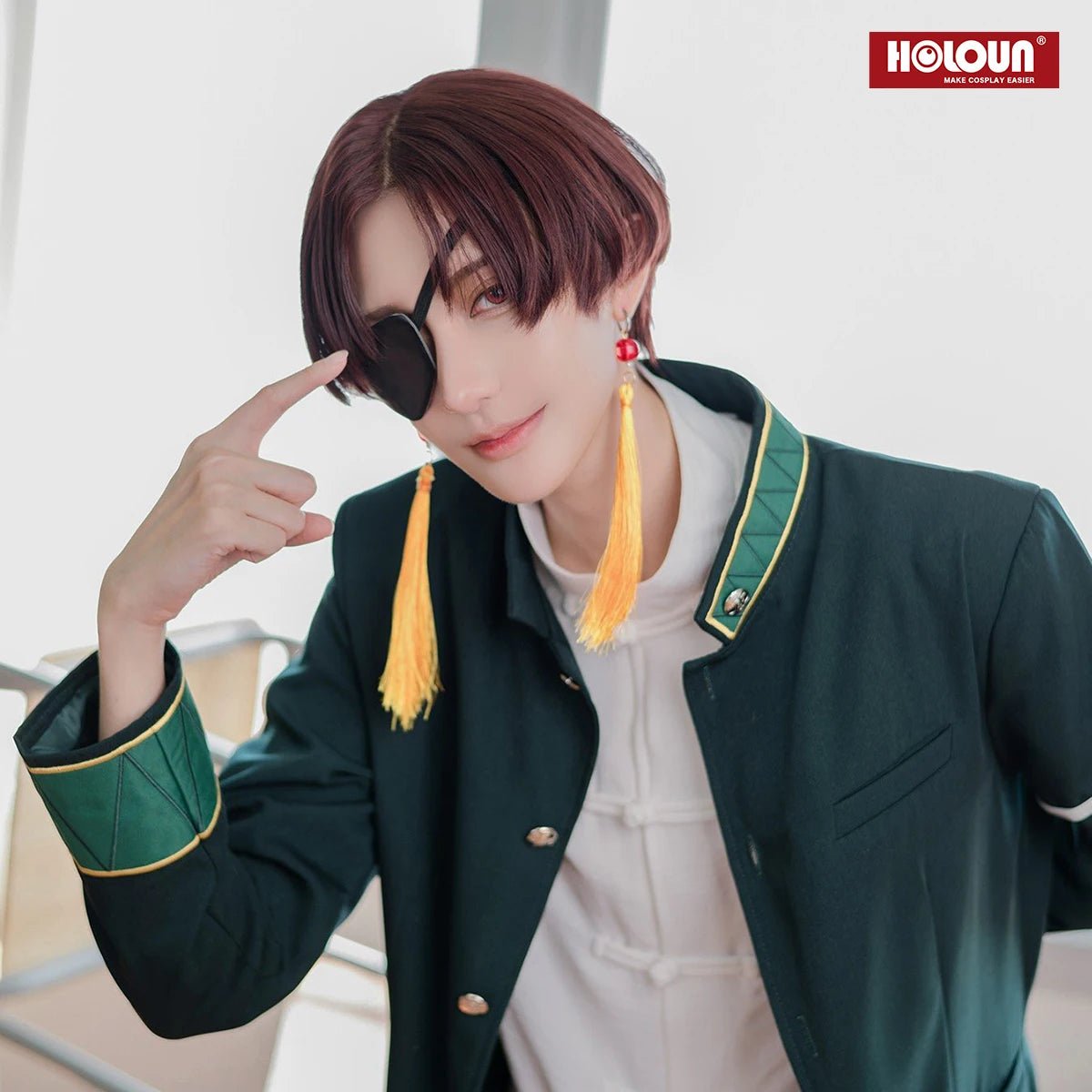 Costume Cosplay Anime Hayato Suo Wind Breaker - Veste Verte, Pantalon Noir, Chemise Kung Fu, Accessoires