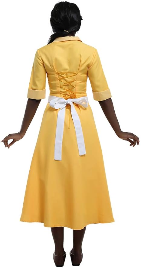 Robe de Serveuse Jaune pour Femmes | Costume de Cosplay de Bonne | Rôleplay d'Halloween